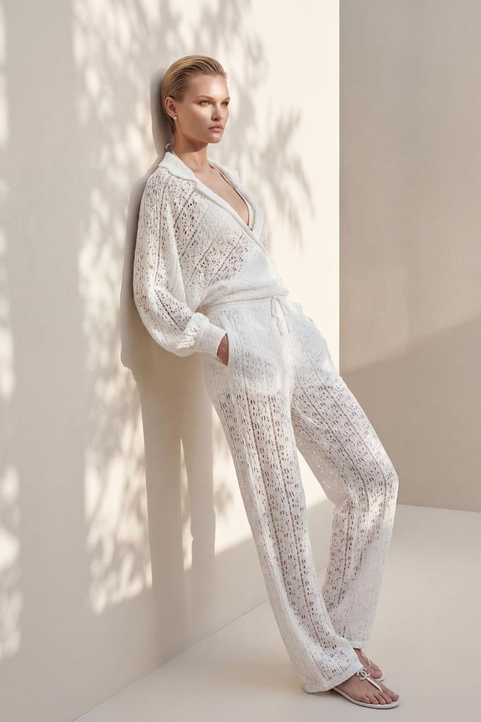Openwork Tie White Shirt