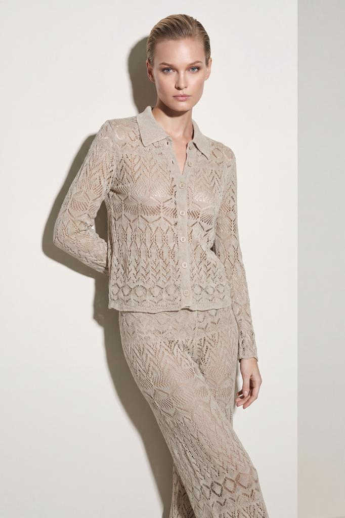 Openwork Beige Shirt
