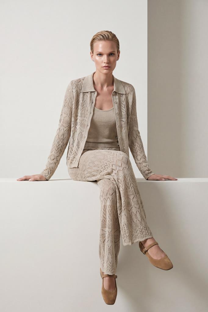 Openwork Beige Shirt