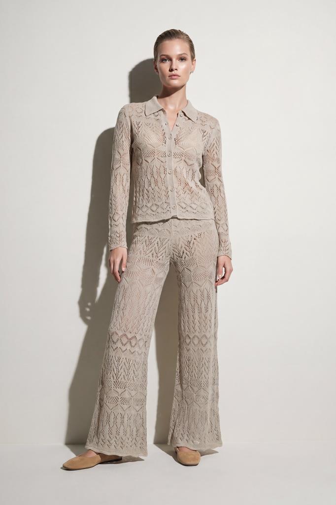 Openwork Beige Shirt