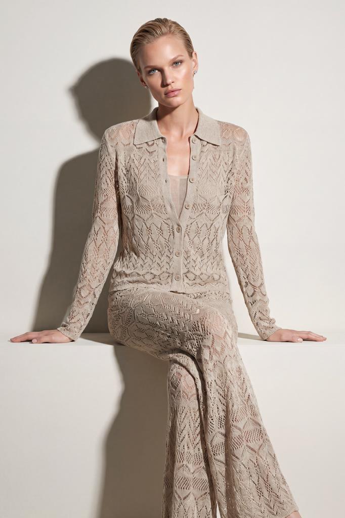 Openwork Beige Shirt