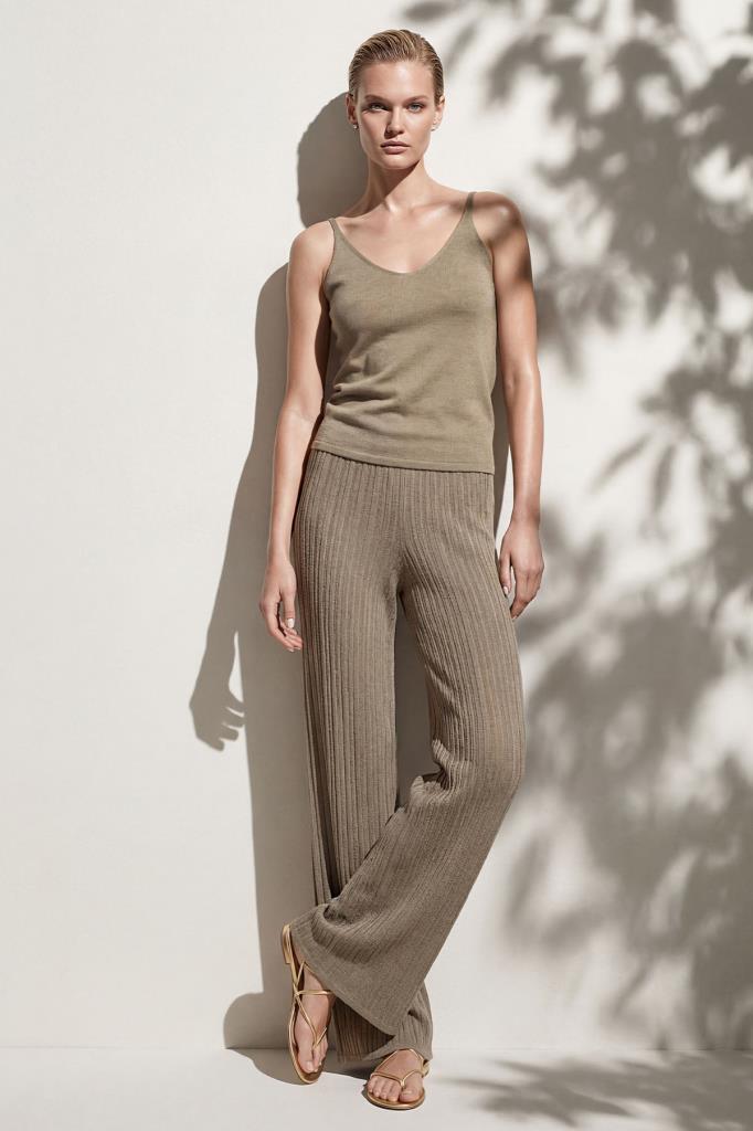 Strappy V-Neck Beige Top