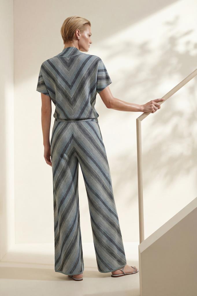 Wide-Leg Elastic-Waist Printed Multi Trousers