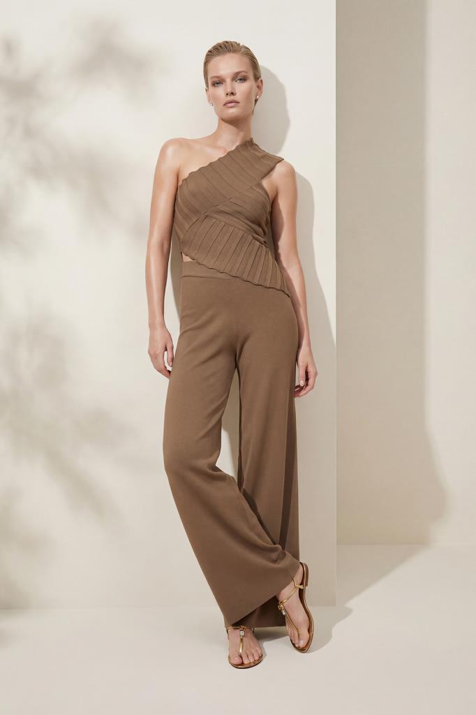 Wide-Leg Brown Trousers