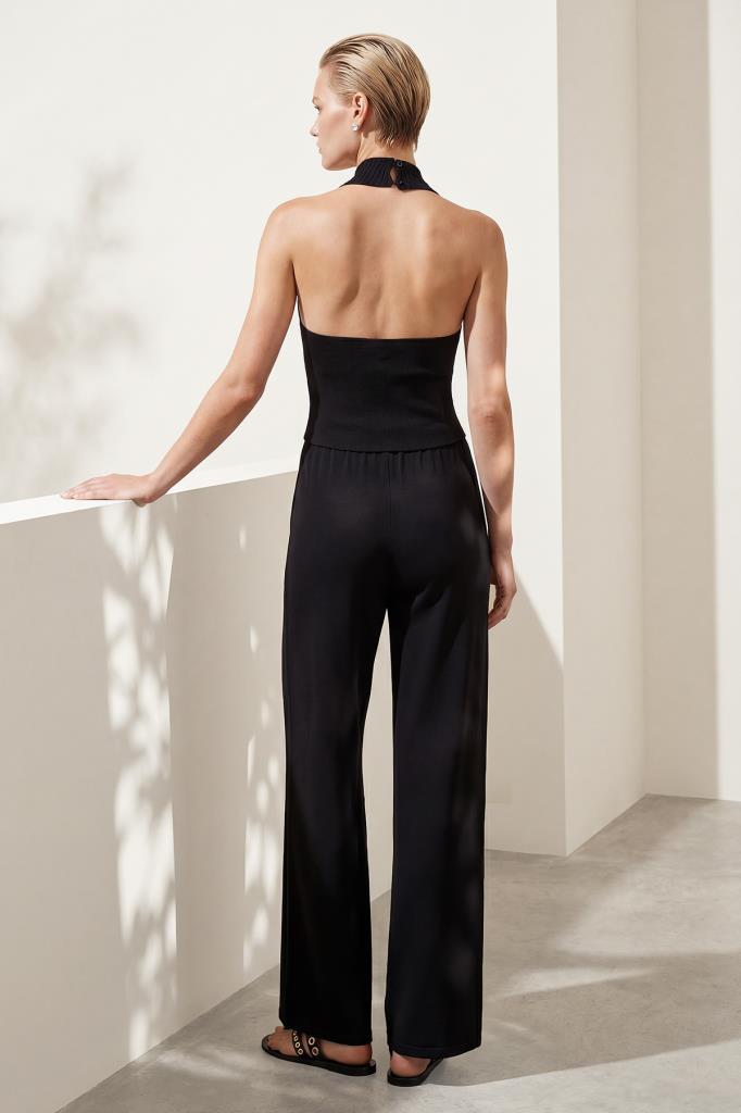 Neck-Tie Black Blouse