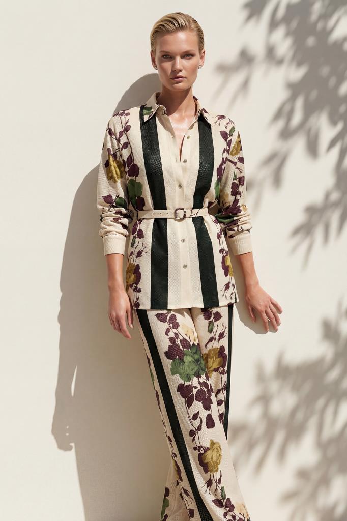 Floral Printed Wide-Leg Multi Trousers