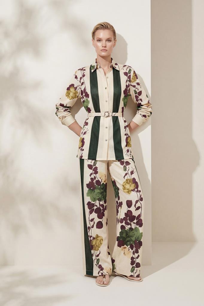 Floral Printed Wide-Leg Multi Trousers