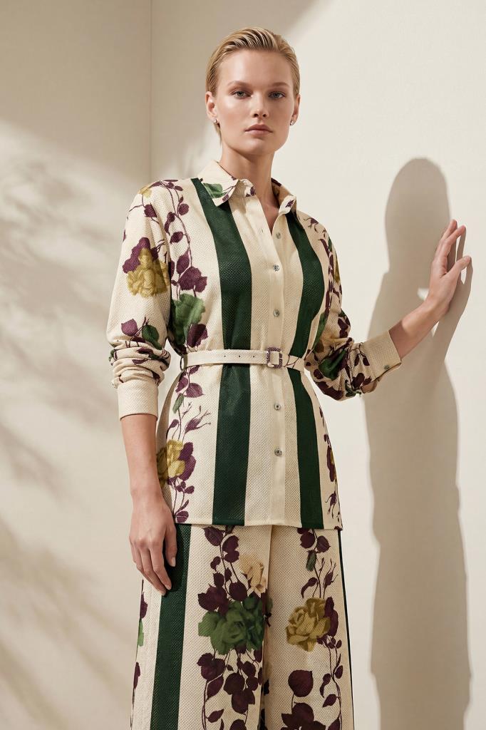 Floral Printed Belted Multi Shirt