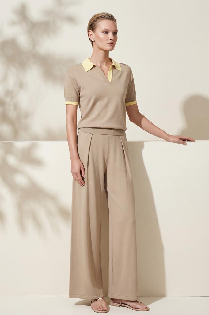 Double-Layer Polo Collar Mink Blouse