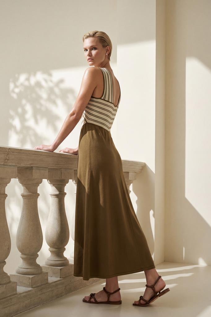 Knot Midi Brown Dress