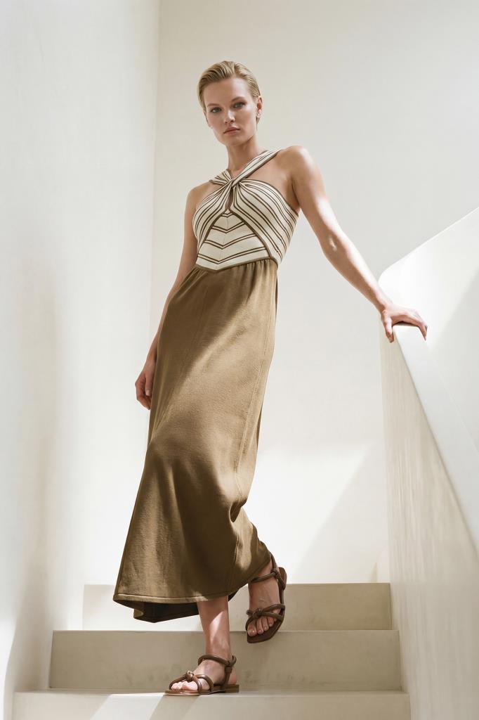 Knot Midi Brown Dress
