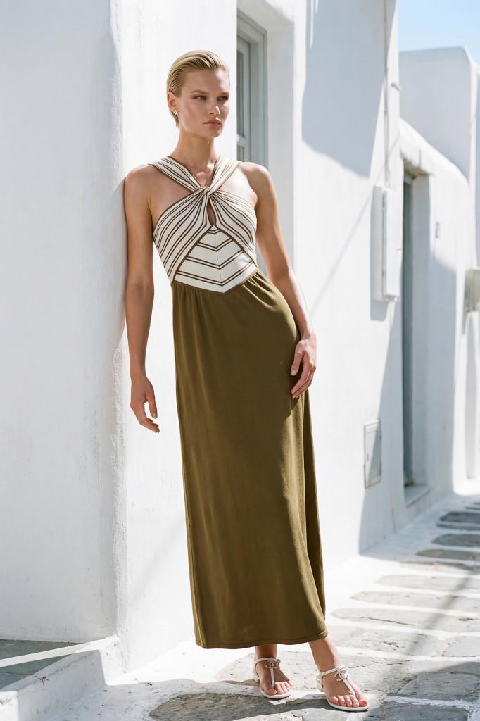 Knot Midi Brown Dress
