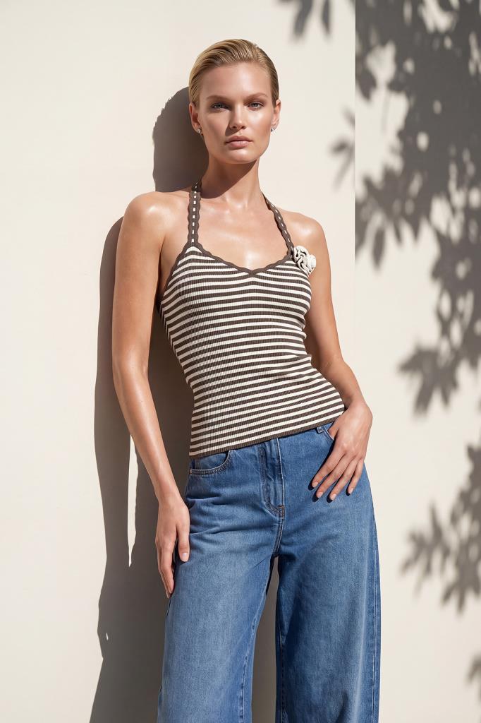 Hand-Crafted Floral Striped Multi Blouse