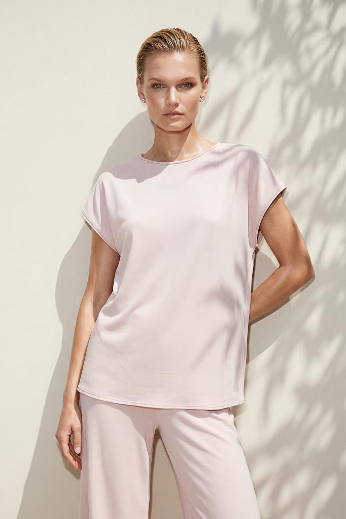 Hand-Crafted Gold-Accent Belted Pink Blouse