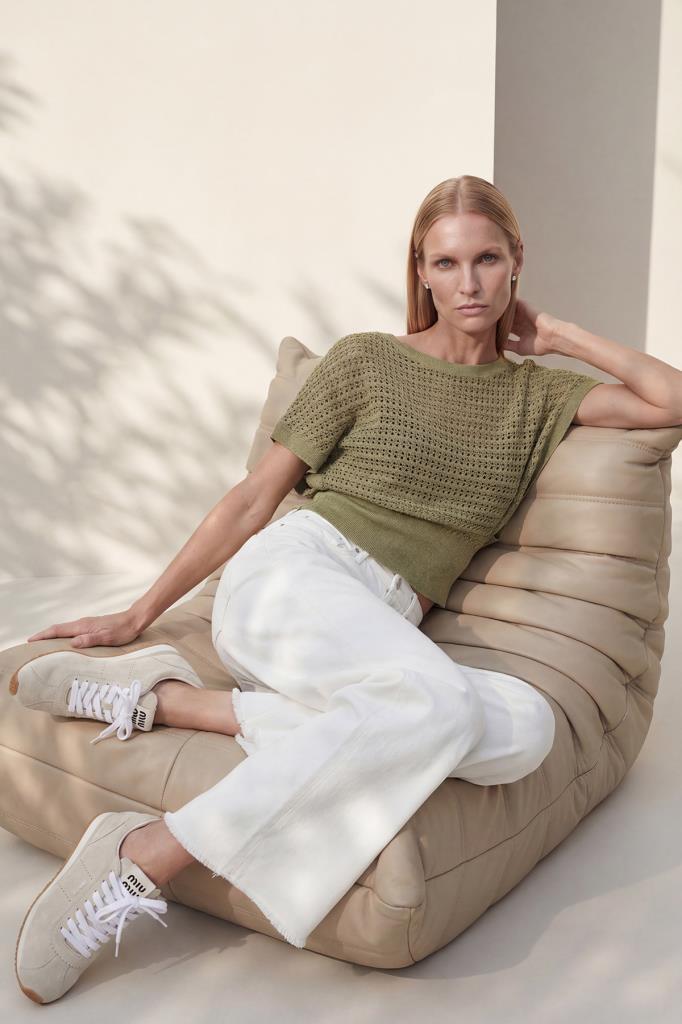 Boat Neck Openwork Batwing Green Blouse