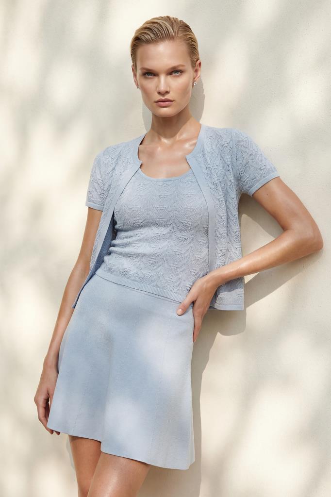 Flared Mini Blue Skirt