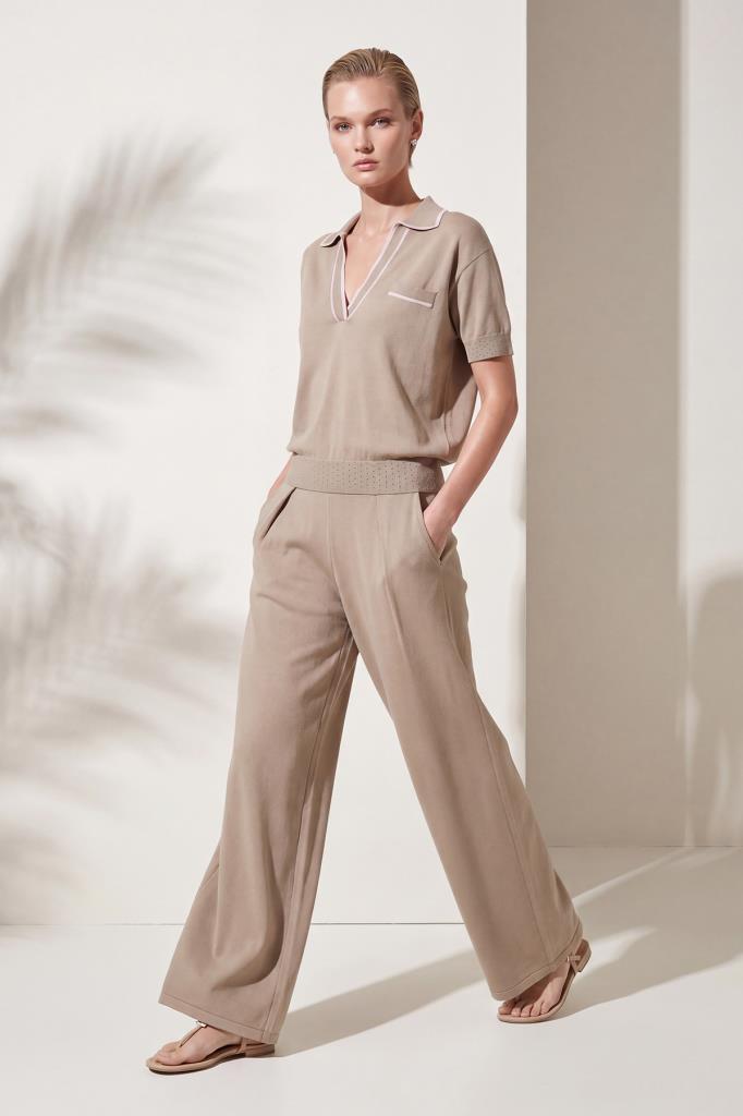 Stripe Decorative-Pocket Stone Blouse